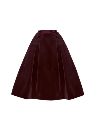 4090 "Hestia" Wine Velvet Skirt