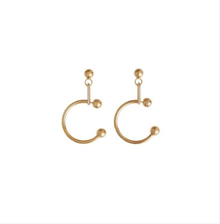 Burberry Gold Tone Crystal Charm Gold-plated Hoop Earrings