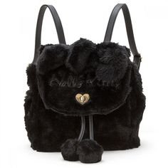 Hello Kitty Black Fur Backpack - Pinterest