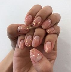 Star Gold Pink Nail Art Manicure
