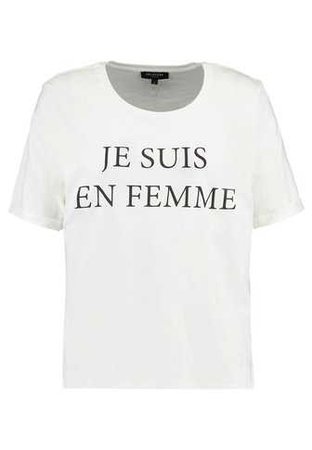 Selected Femme SLFWIN LOOSE TEE - Print T-shirt - snow white - Zalando.co.uk