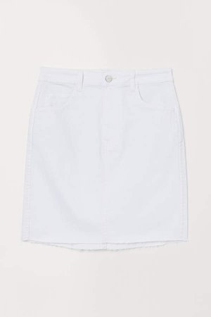 Short Denim Skirt - White