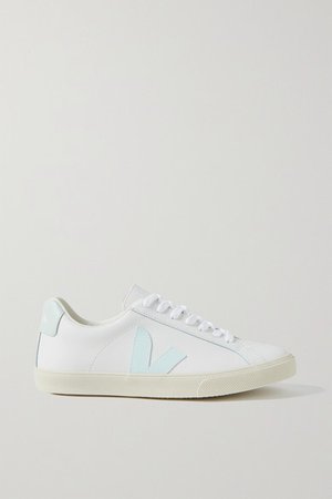 Esplar Rubber-trimmed Leather Sneakers - Off-white