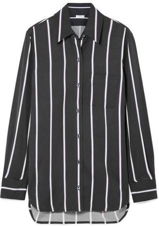 Bradner Striped Twill Shirt - Black