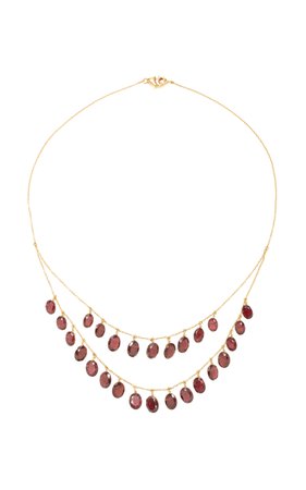 Renee Lewis- 18K Gold Garnet Necklace