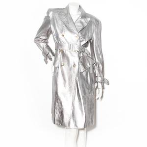 Hermès Silver Leather Trench Coat – Decades Inc.