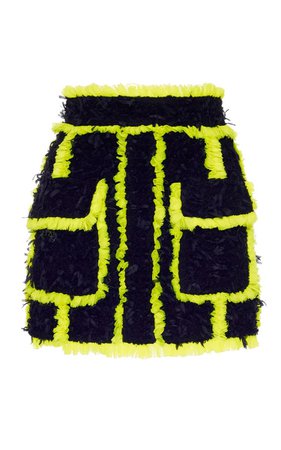 Balmain Tweed Fluorescent Trim Mini Skirt