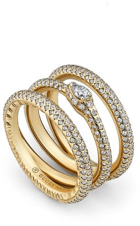Ouroboros Diamond Pave Gold Ring