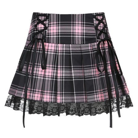 POWERPUFF plaid skirt pink @noxexit