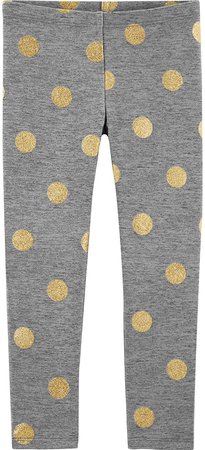 Amazon.com: Osh Kosh Girls' Toddler Full Length Leggings, Grey/Gold Dot, 2T: Clothing