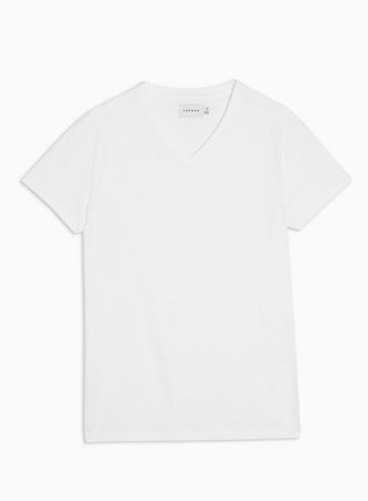 TOPMAN White V-Neck T-Shirt | Topshop