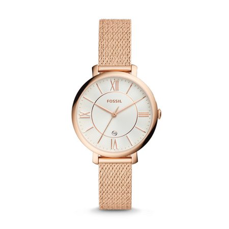 Jacqueline Three-Hand Rose Gold-Tone Stainless Steel Watch - Fossil
