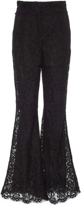 Flared High-Rise Lace Trousers