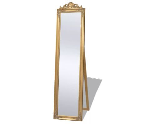 vidaXL Free-Standing Mirror Baroque Style 160x40 cm Gold | vidaXL.ie