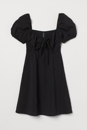 Puff-sleeved Dress - Black - Ladies | H&M US