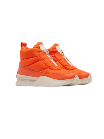 puffy orange booties footwear