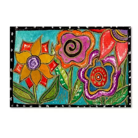 Trademark Fine Art 'Funky Flower Garden' Canvas Art by Wyanne - Walmart.com