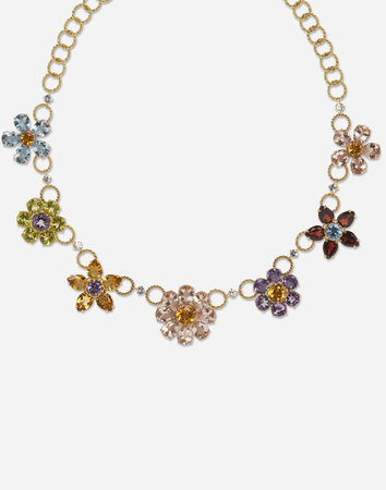 Women's Jewellery | Dolce&Gabbana - NECKLACE WITH FLORAL DECORATIVE ELEMENTS
