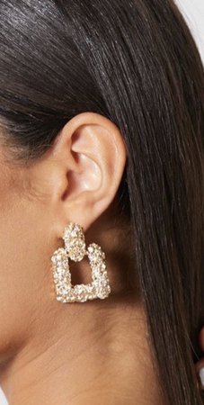 square gold earrings