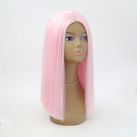 MSSugar521 Pastel Pink Wigs with Middle Part Light Pink Lace Front Wigs with Baby Hair Synthetic Hair Short Cut Wigs for Women Cheap Bright Pink Wigs for Ladies: Amazon.ca: Beauty