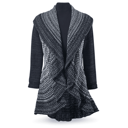 Black Ombré Waterfall Sweater Coat - Women’s Romantic & Fantasy Inspired Fashions