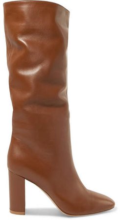 Laura 85 Leather Knee Boots - Tan