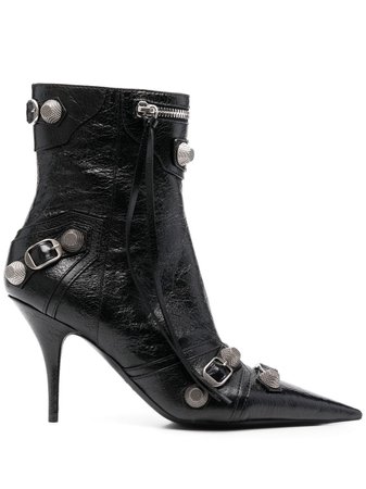 Balenciaga Cagole Leather Ankle Boots - Farfetch