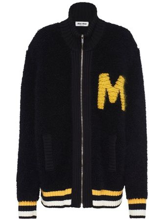 Miu Miu Bouclé zip-up Knitted Cardigan - Farfetch