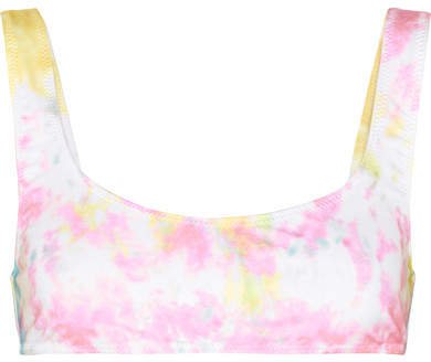 Re/done The Elle Tie-dyed Bikini Top - Pastel pink