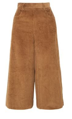 Cropped cotton-blend corduroy wide-leg pants by Chloé