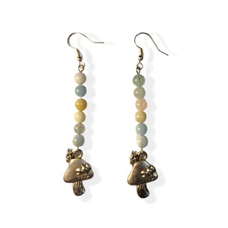 Pastel mushroom earrings 🐛🍄 -earrings are about ~3"... - Depop