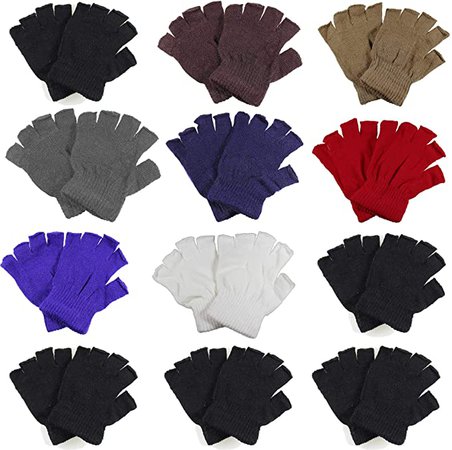 Gelante Classic Adult Winter Fingerless Knitted Magic Gloves Wholesale Lot 12 Pairs - 9907-Assorted at Amazon Men’s Clothing store