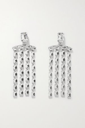 Silver Silver-tone crystal earrings | AREA | NET-A-PORTER