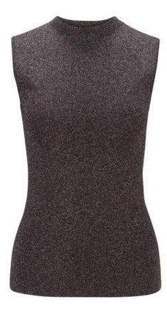 Boss Hugo Boss Mock-neck sleeveless top in a lustrous wool blend