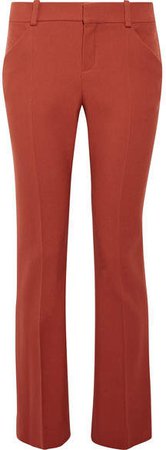 Wool-blend Twill Slim-leg Pants - Orange