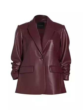 Shop Elie Tahari The Amber Vegan Leather Blazer | Saks Fifth Avenue