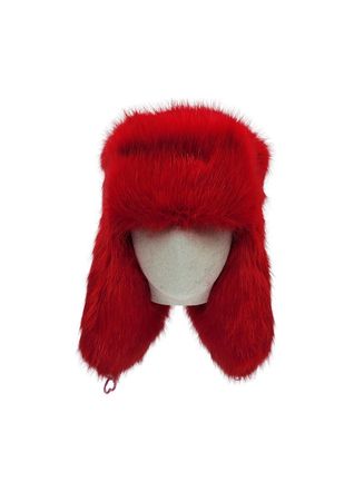 Red Eco Fur Trooper Hat - Qmillinery