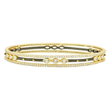 FREIDA ROTHMAN | Signature Marquise Station 3-Stack Bangle | Latest Collection of BRACELETS FOR WOMEN