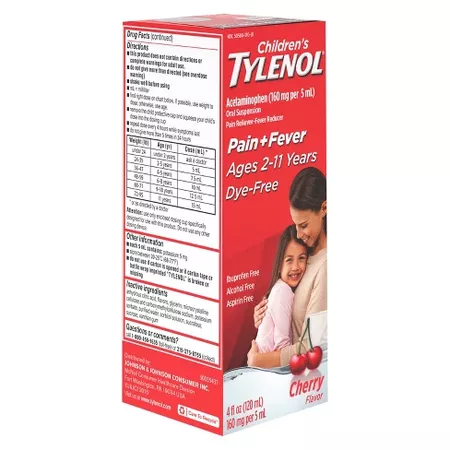 Tylenol® Children's Pain and Fever Liquid - Acetaminophen - Cherry - 4oz : Target