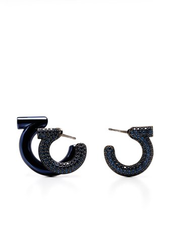 Salvatore Ferragamo crystal-embellished half-hoop Earrings - Farfetch
