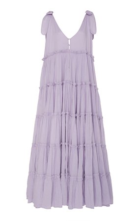 Rayleigh Tiered Cotton-Voile Maxi Dress by Innika Choo | Moda Operandi
