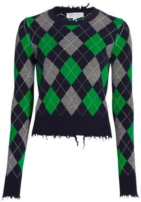 Womens Green Argyle Sweater - ShopStyle