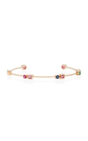 18k Gold Multi-Stone Rose Colors Bracelet By Carolina Neves | Moda Operandi