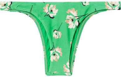 Petals Amber Floral-print Bikini Briefs - Bright green