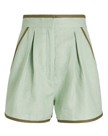 Matthew Bruch Bounded Pleated Linen Shorts | INTERMIX®
