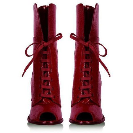 Dolce&Gabbana Red Patent Peeptoe Boots
