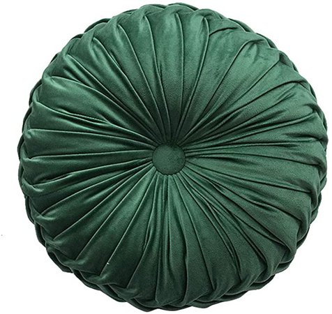 Amazon.com: Elero Round Throw Pillow Velvet Home Decoration Pleated Round Pillow Cushion for Couch Chair Bed Car Emerald Green : Home & Kitchen