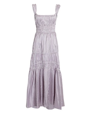 Brock Collection Prisca Taffeta Gingham Midi Dress | INTERMIX®