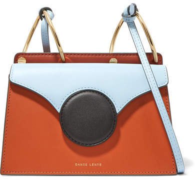 Phoebe Mini Color-block Leather Shoulder Bag - Tan
