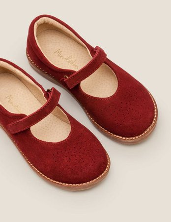 Leather Mary Janes - Bramble Red